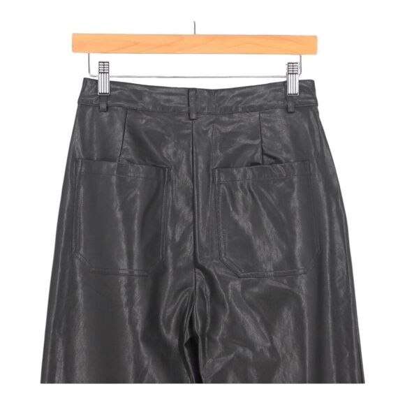 Lulus Check Your Vibe Black Vegan Leather High Rise Pants Size XS NWT - Picture 8 of 9